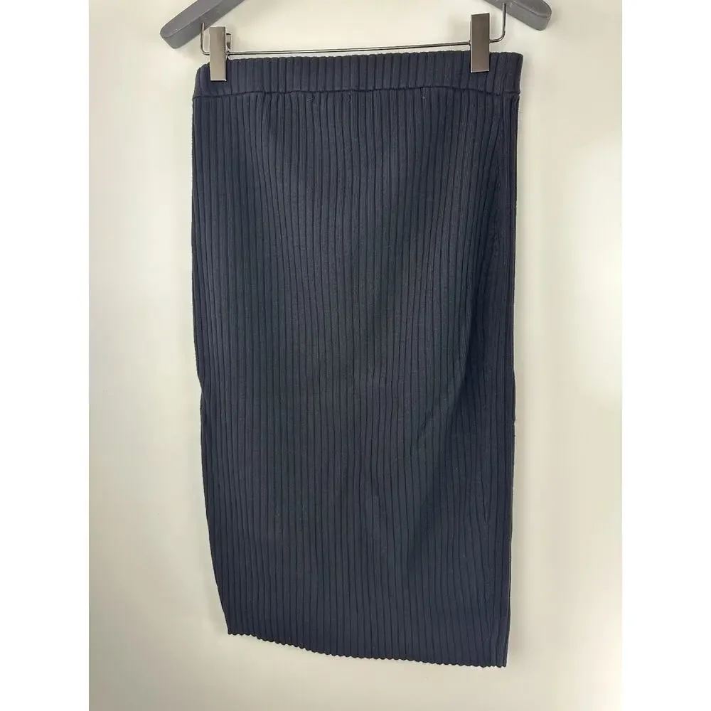 Universal Standard Ribbed Knit Patch Pocket Pencil Skirt Black M Plus Size 18 20 - Picture 9 of 11